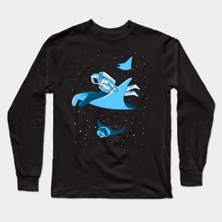 Astronaut traveling in blanket fish Long Sleeve T-Shirt